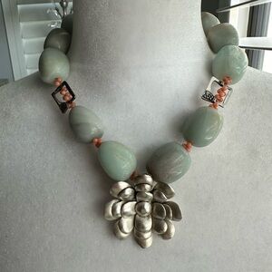 Necklace, Choker Length, blue green stones